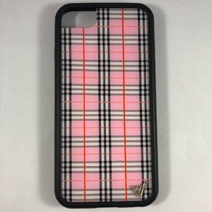 Pink plaid wildflower case for 6/7/8 iPhones
